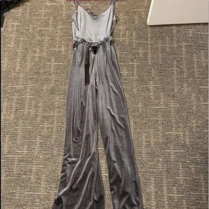 Silver Velvet Jumpsuit